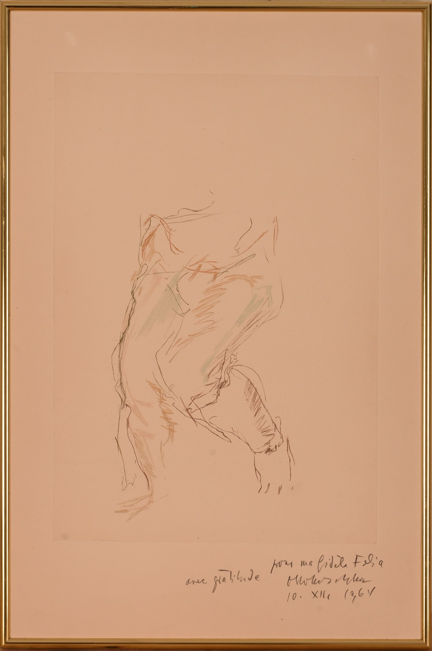 Oskar Kokoschka、Flowers、希少な額装用画集より、新品額装付 Lot 24 | SIGNED OSKAR KOKOSCHKA WATERCOLOR PAINTING FLOWERS