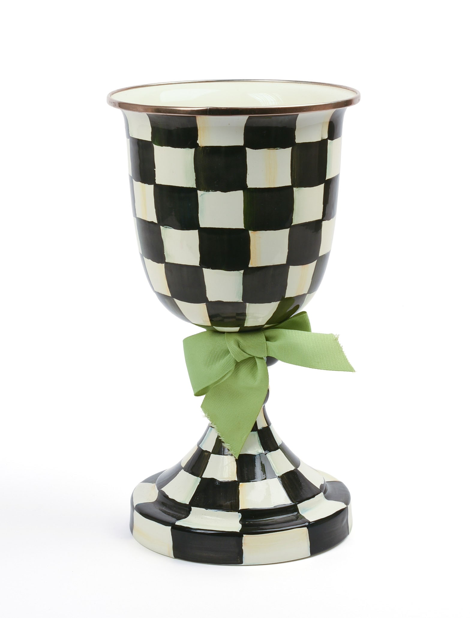 Mackenzie-Childs Courtly Check Pedestal Vase. (1 of 3)