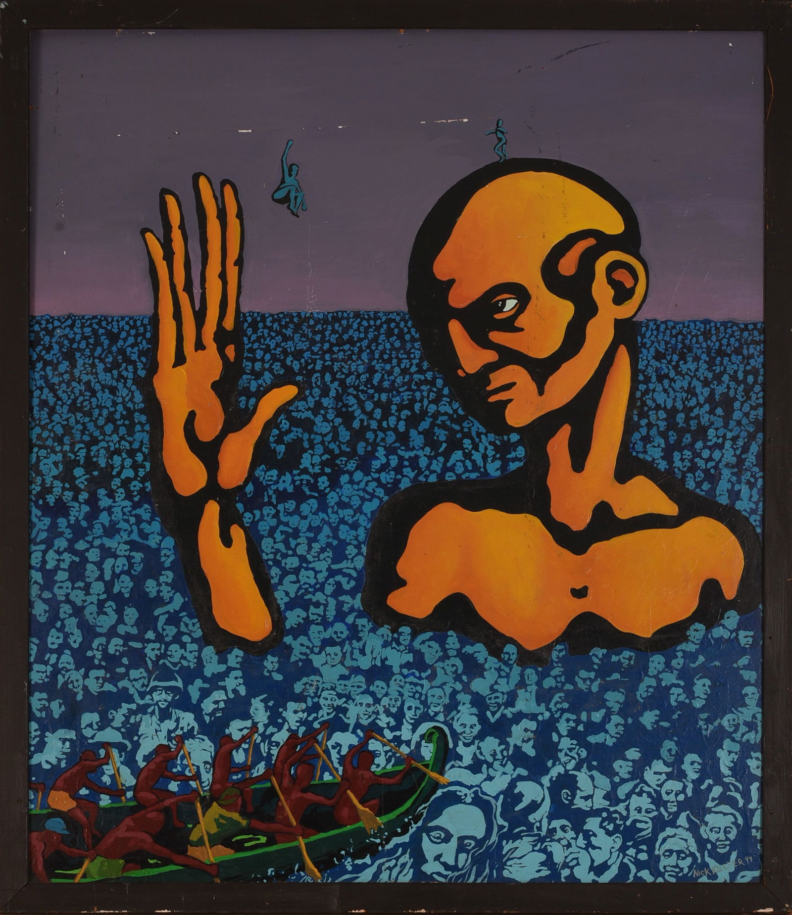 Large Surrealist Psychedelic Painting. (1 of 3)