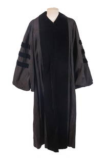 Cotrell & Leonard Vintage Graduation Gown.: Width across shoulders 17 inches, length 50 inches. IN HOUSE SHIPPING: We offer very competitively priced in house shipping for all items in this sale. Please contact us for a quote.