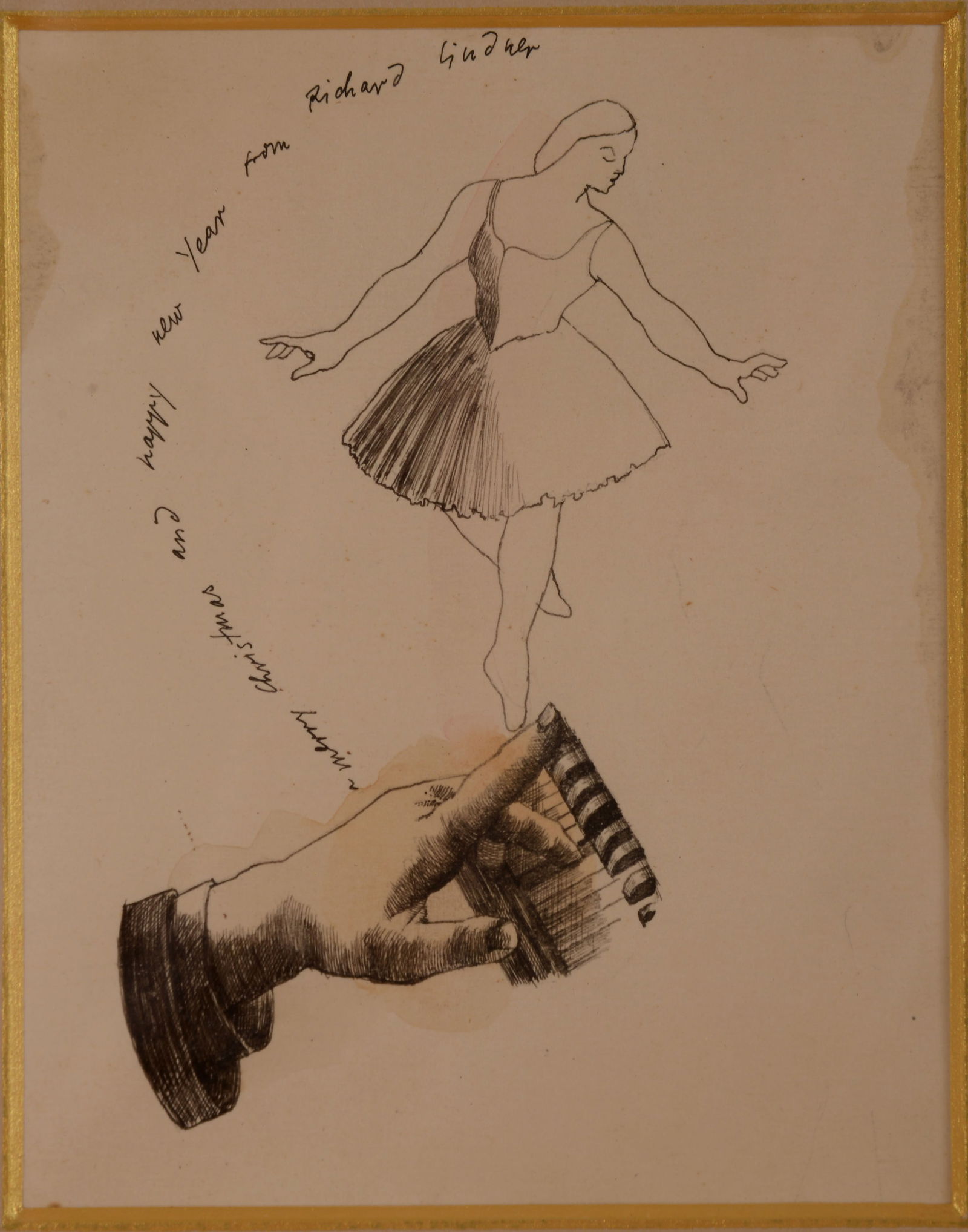 Richard Lindner (1901 - 1978). Merry Christmas and Happy New Year. (1 of 3)