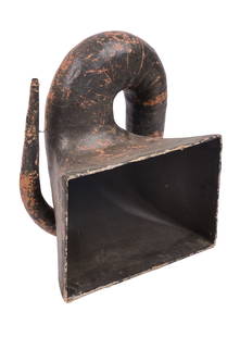 Large Phonograph Horn.: 24 x 15 x 21 inches. Some surface wear. IN HOUSE SHIPPING: We offer very competitively priced in house shipping for all items in this sale. Please contact us for a quote.