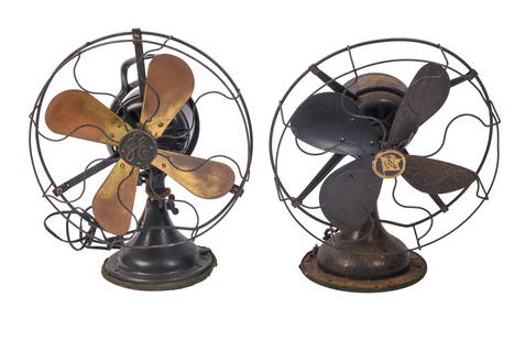 Two Early Electric Table Fans.: One GE Oscillating, height 17 inches, working condition. The other RM, lacking power cord. IN HOUSE SHIPPING: We offer very competitively priced in house shipping for all items in this sale. Please co