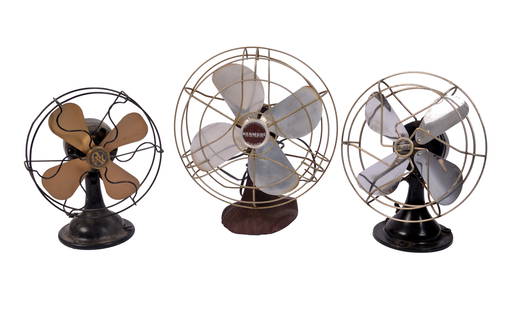Three Small Early Electric Table Fans.: RM, height 12 inches, works, needs rewiring. Electrex, height 13 inches, nonfunctional. Kenmore, height 14 inches, working order IN HOUSE SHIPPING: We offer very competitively priced in house shipping