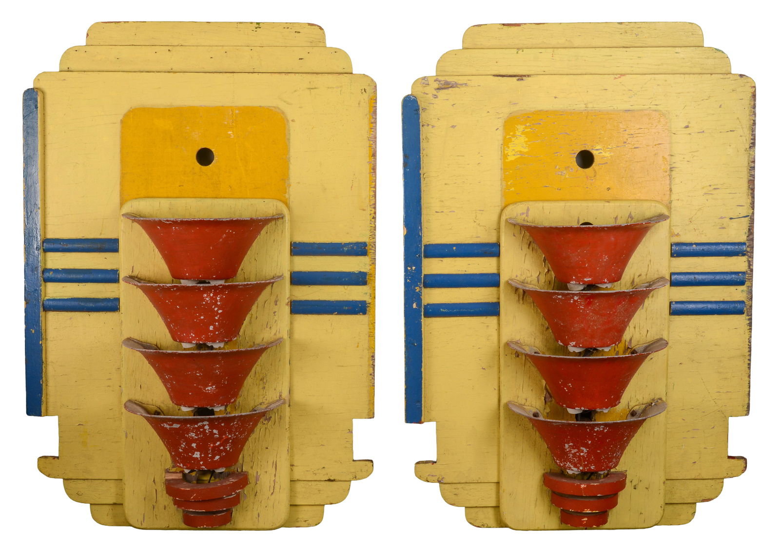 Pair of Art Deco Carousel Rounding Board Lights. (1 of 3)