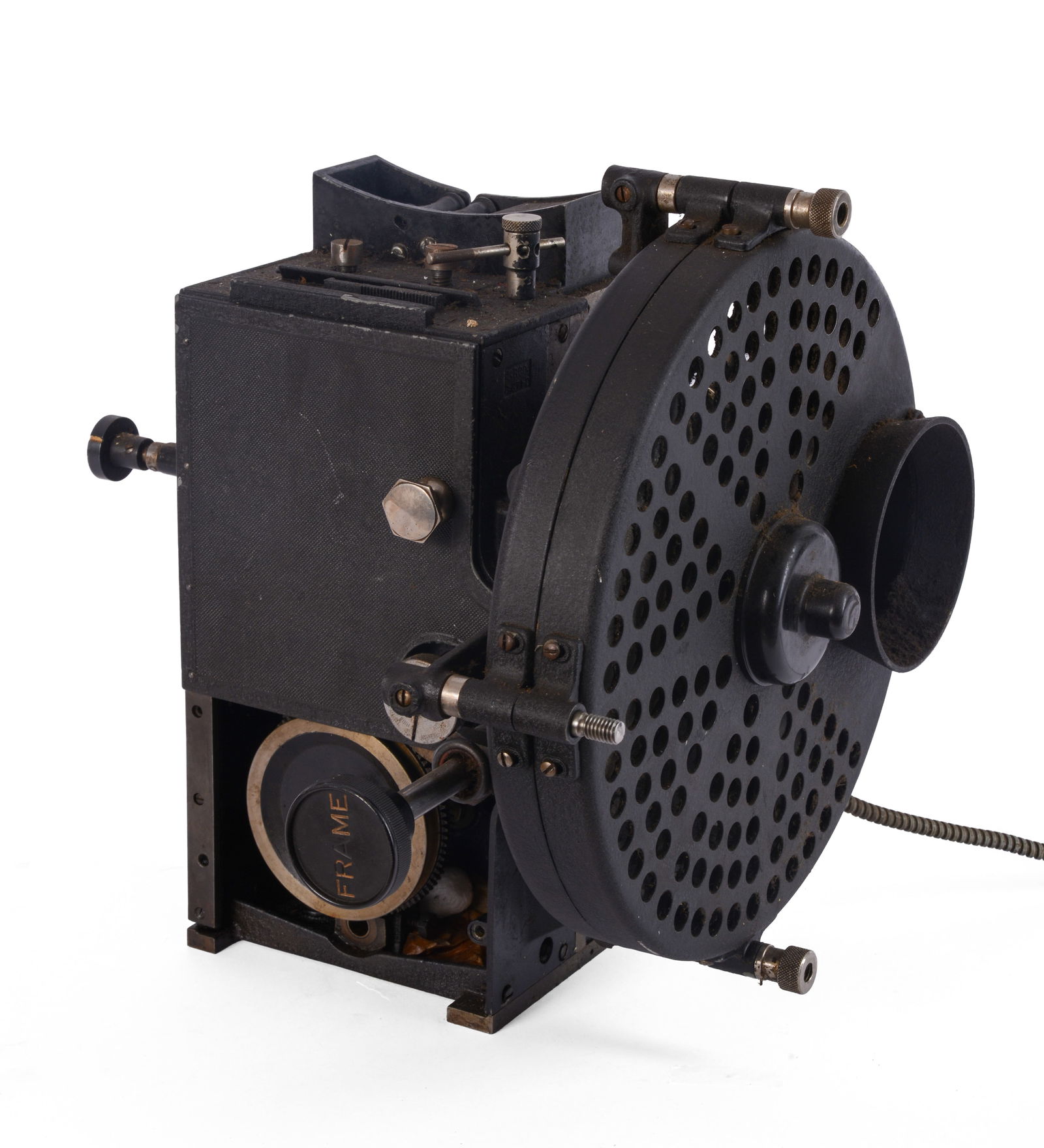 Simplex 35mm Film Projector.: International Projector Corp, height 15 inches. Not tested. IN HOUSE SHIPPING: We offer very competitively priced in house shipping for all items in this sale. Please contact us for a quote.