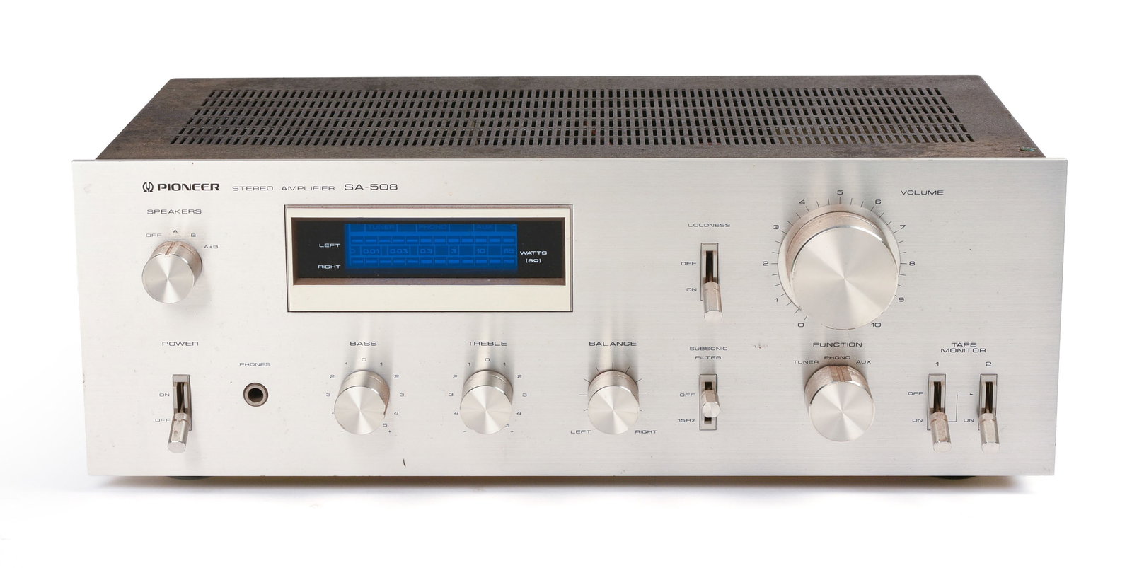 Pioneer Stereo Receiver SA-508.: Powers on, not fully tested. IN HOUSE SHIPPING: We offer very competitively priced in house shipping for all items in this sale. Please contact us for a quote.