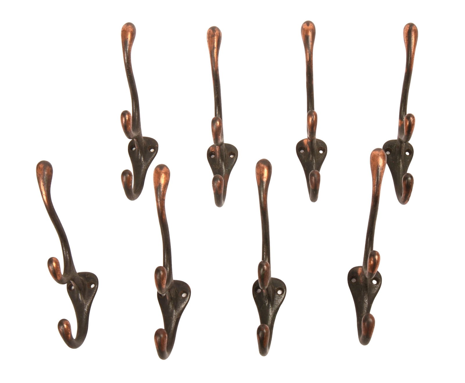 Set of Eight Japanned Finish Cast Iron Coat Hooks (1 of 2)