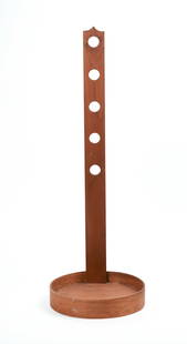 SHAKER HANGING CANDLE HOLDER.: Height 25 inches, diameter of base 9 inches. Good condition. IN HOUSE SHIPPING: We offer very competitively priced in house shipping for all items in this sale. Please contact us for a quote.