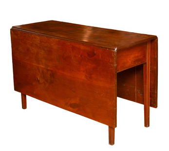 SOUTHERN HEPPLEWHITE WALNUT DROP LEAF TABLE.: Height 28.5 inches, top closed 46 x 18 inches, each leaf 22 inches. Some water marks to top, appears to retain original hinges. IN HOUSE SHIPPING: We offer very competitively priced in house shipping
