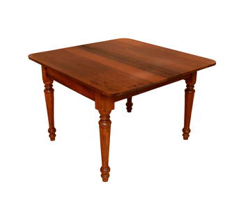 WHITE WALNUT EXTENSION DINING TABLE.: Height 29.5 inches, top closed 43.5 x 45.5 inches. With six 10 inch black walnut leaves, total extended length almost 9 feet. Very good condition, ready to use. IN HOUSE SHIPPING: We offer very compet