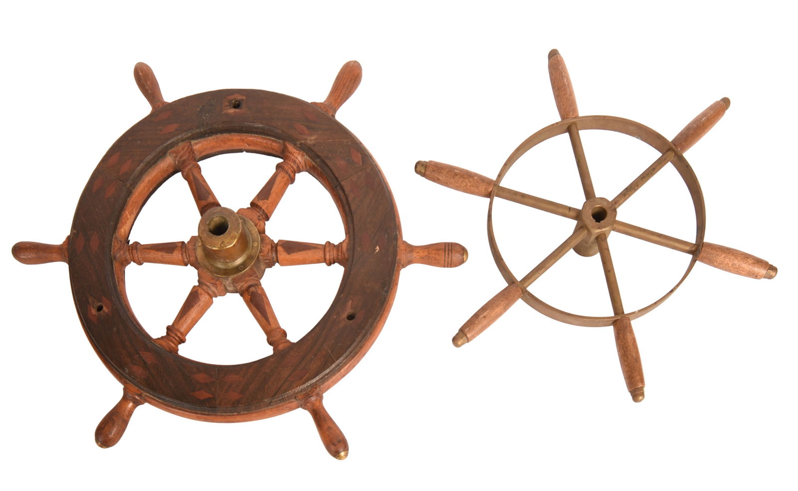 TWO SHIP'S WHEELS. (1 of 4)