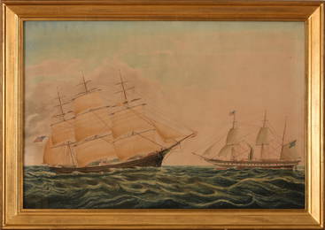 JURGEN FREDERICK HUGE (1809 - 1878). MEETING AT SEA.