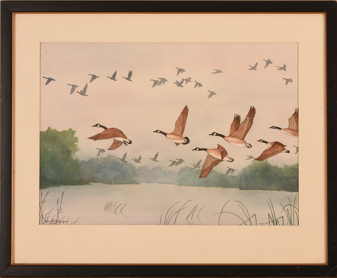 JOHN H. LUNDGREN "GEESE - MISTY MORNING" (1 of 4)
