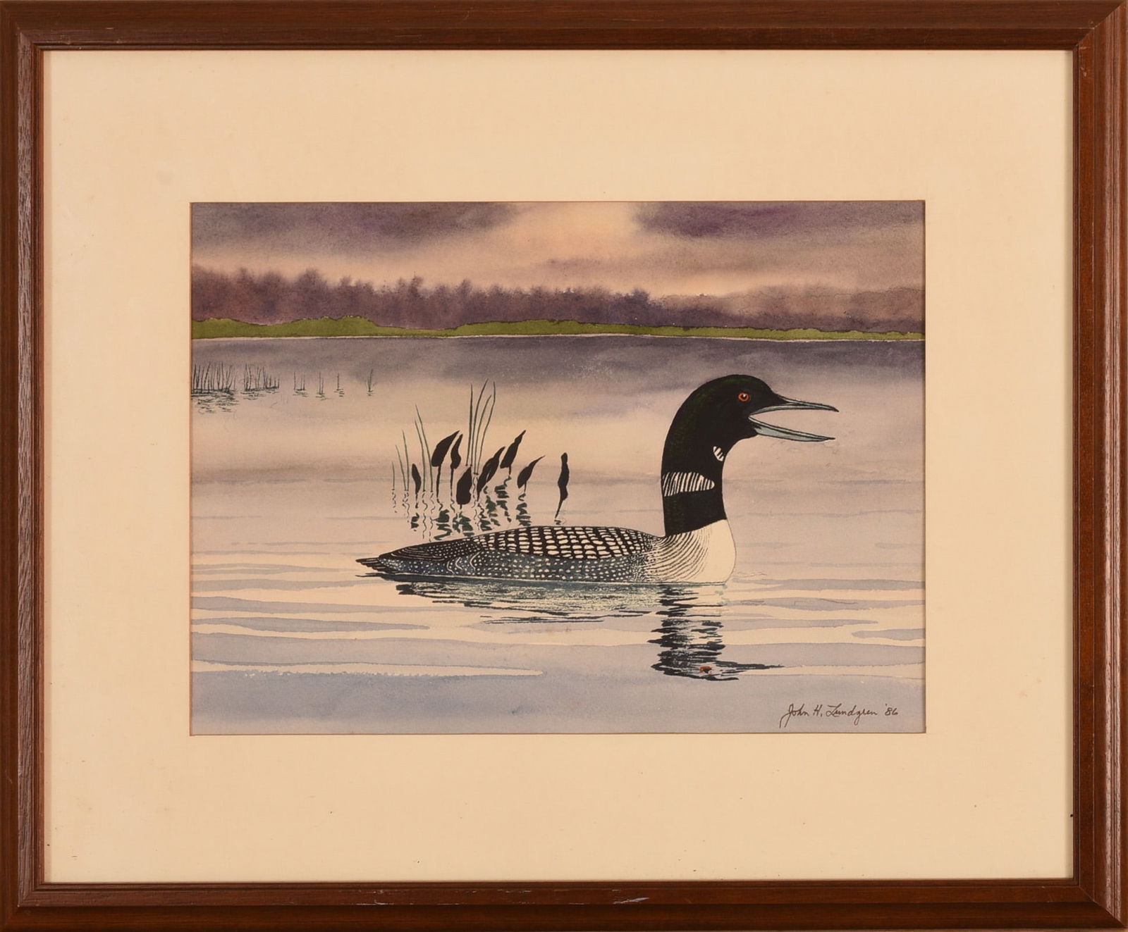 JOHN H. LUNDGREN W/C BIRD SWIMMING (1 of 3)