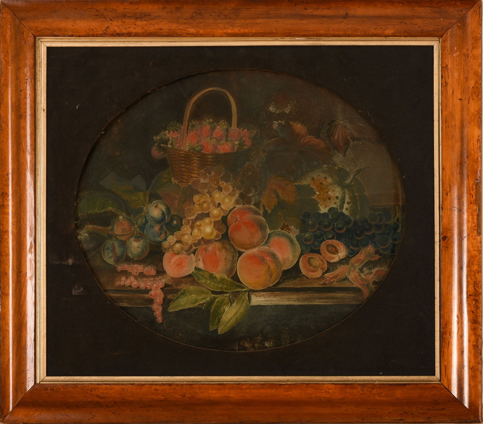 ANTIQUE STILL LIFE OF FRUIT. (1 of 2)