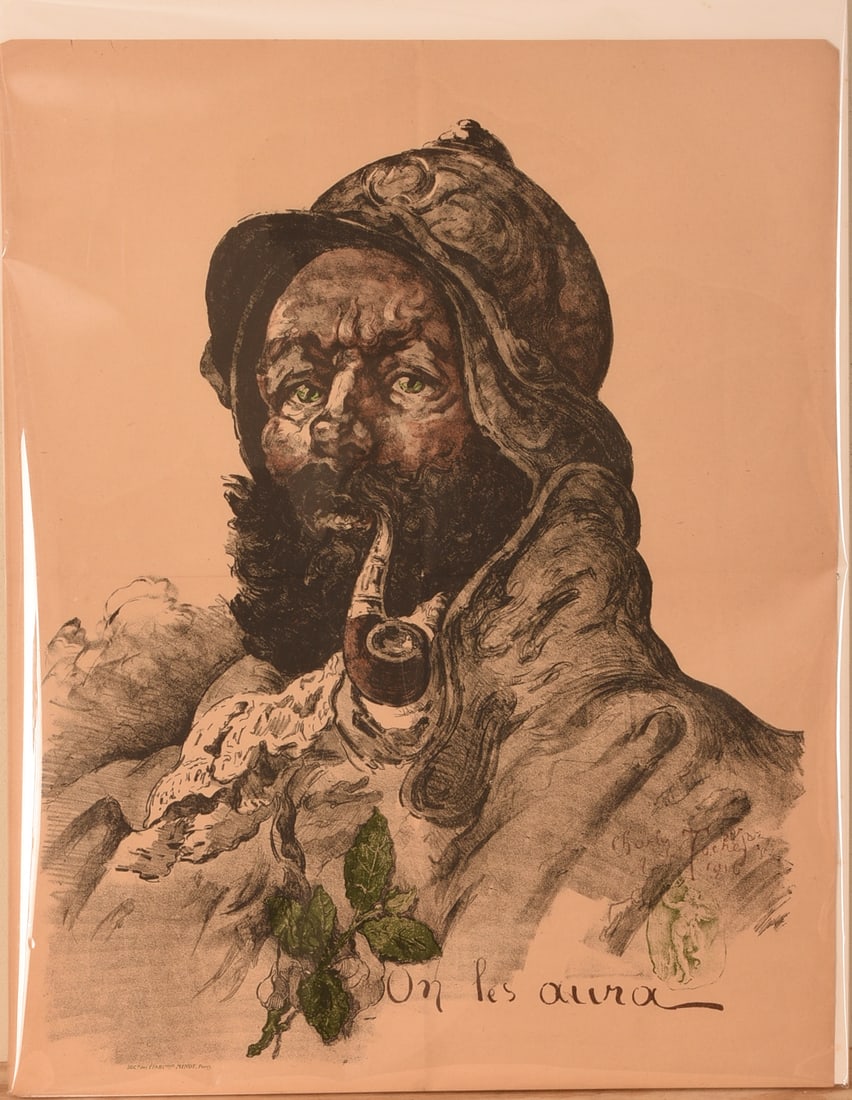 ON LES AURA, LITHOGRAPH AFTER CHARLES TOCHE. (1 of 3)