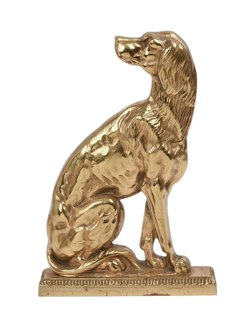 BRASS IRISH SETTER DOORSTOP. (1 of 2)