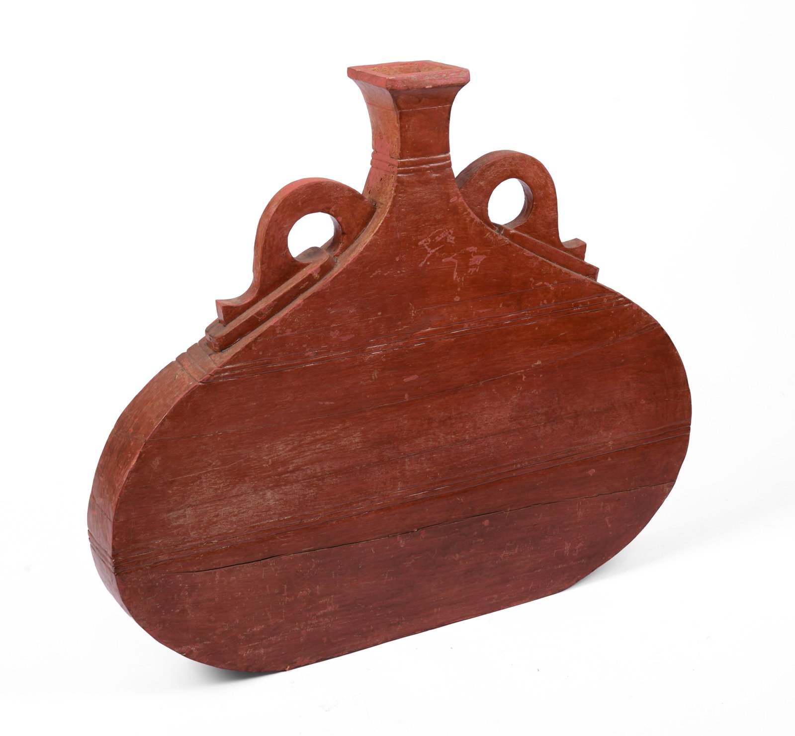 19TH C WOOD CARVED POTTER SIGN.: 29.5 by 33.5 x 3.5 inches. IN HOUSE SHIPPING: We offer very competitively priced in house shipping for all items in this sale. Please contact us for a quote.
