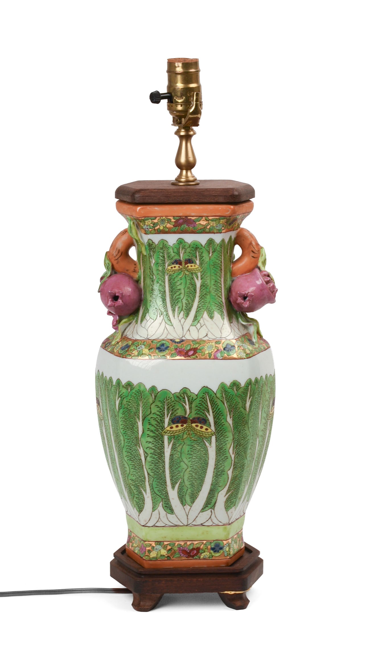 CHINESE CABBAGE LEAF DESIGN LAMP. (1 of 5)