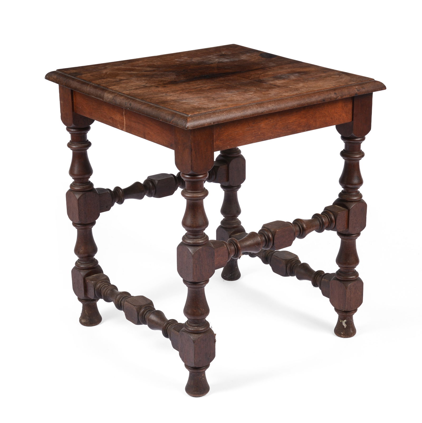 WILLIAM & MARY STYLE WALNUT JOINT STOOL. (1 of 4)