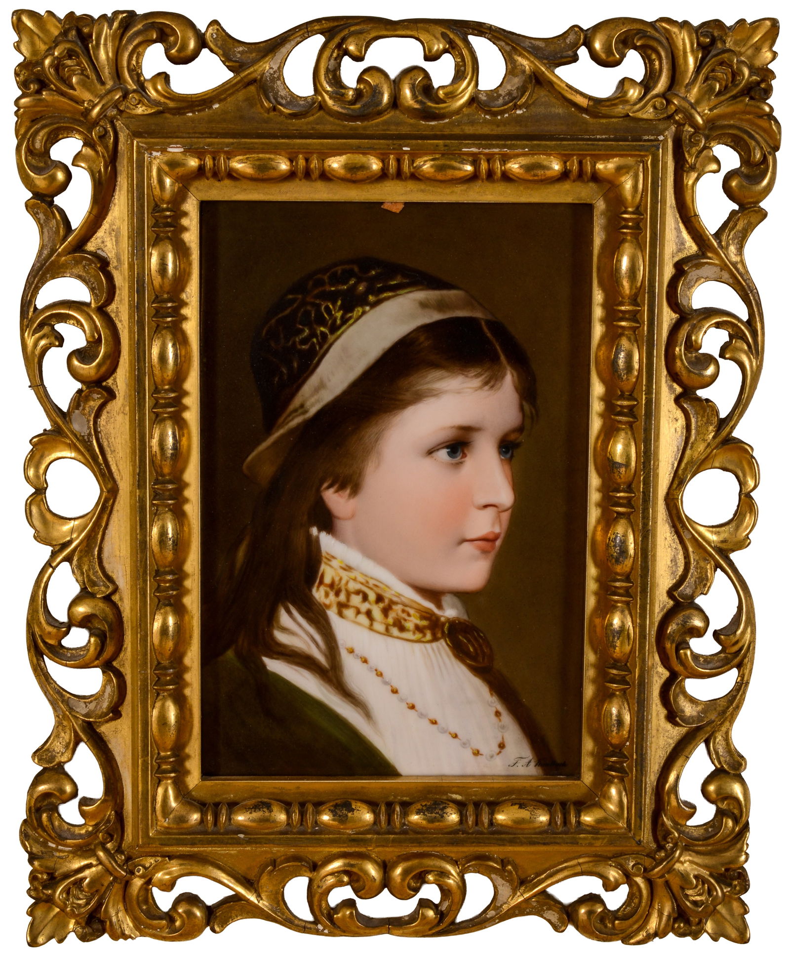 PORCELAIN PLAQUE AFTER FRIEDRICH AUGUST VON KAULBACH. (1 of 3)