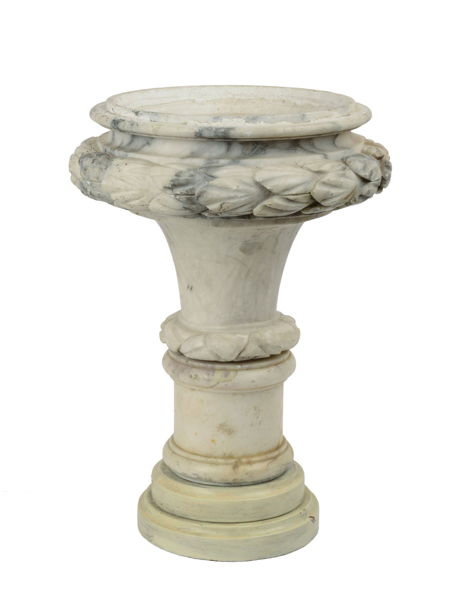 CARVED ALABASTER LUMIERE.: Height 14 inches, diameter 10 inches. Good condition.