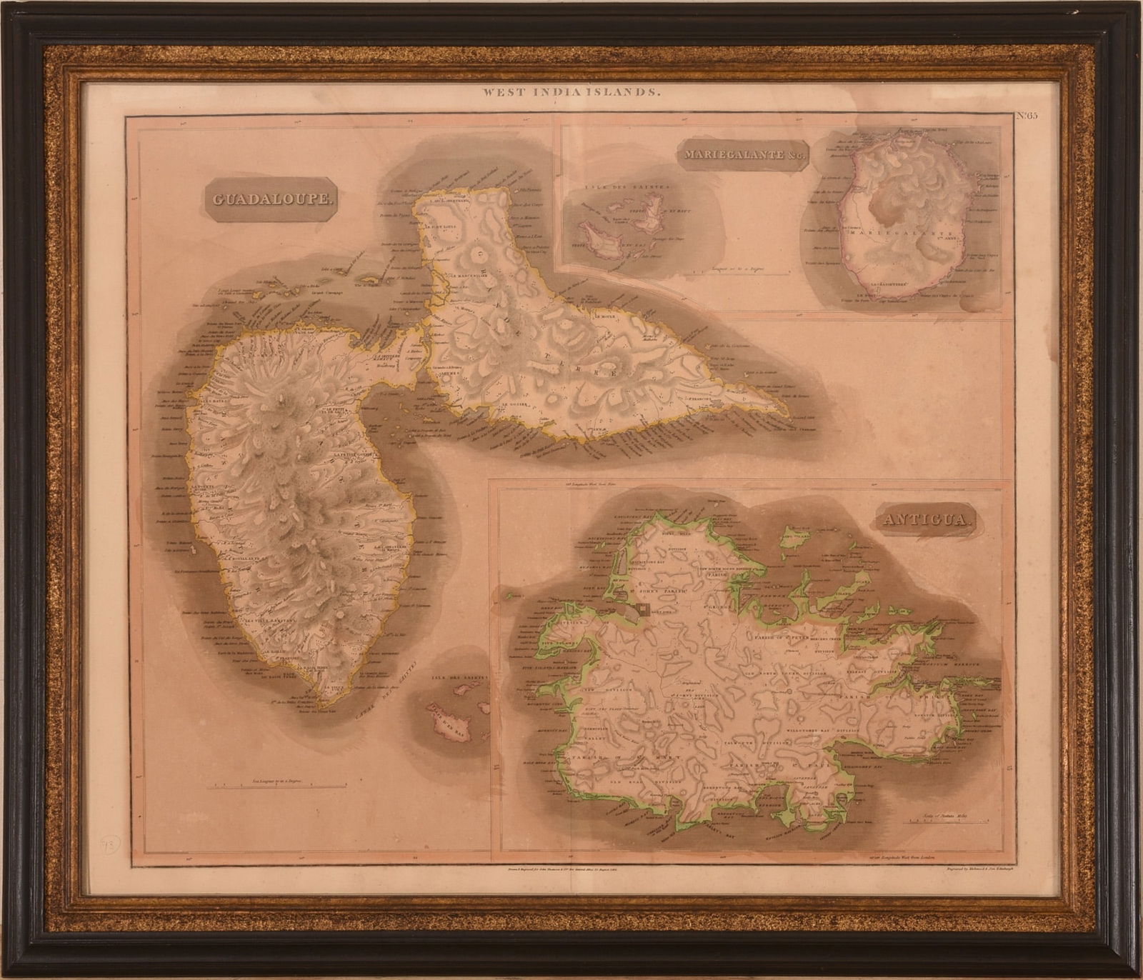MAP OF WEST INDIA ISLANDS 1814. (1 of 2)