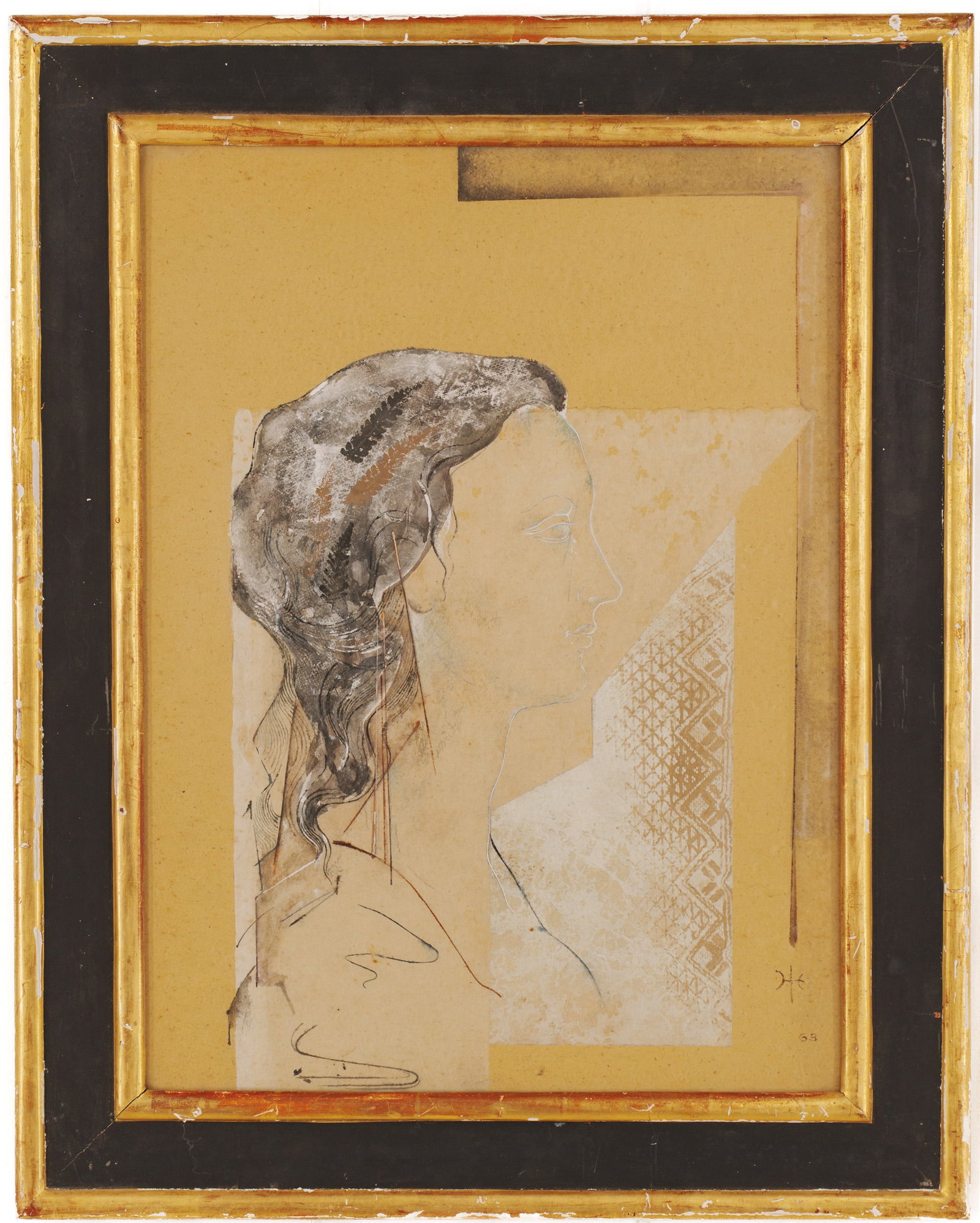 Stephen Hopkins Hensel (1921 - 1979). White Goddess.: Framed oil on gouache on board, 20 x 15 inches, signed and dated 1963 lower right. Frame 25 x 20 inches.