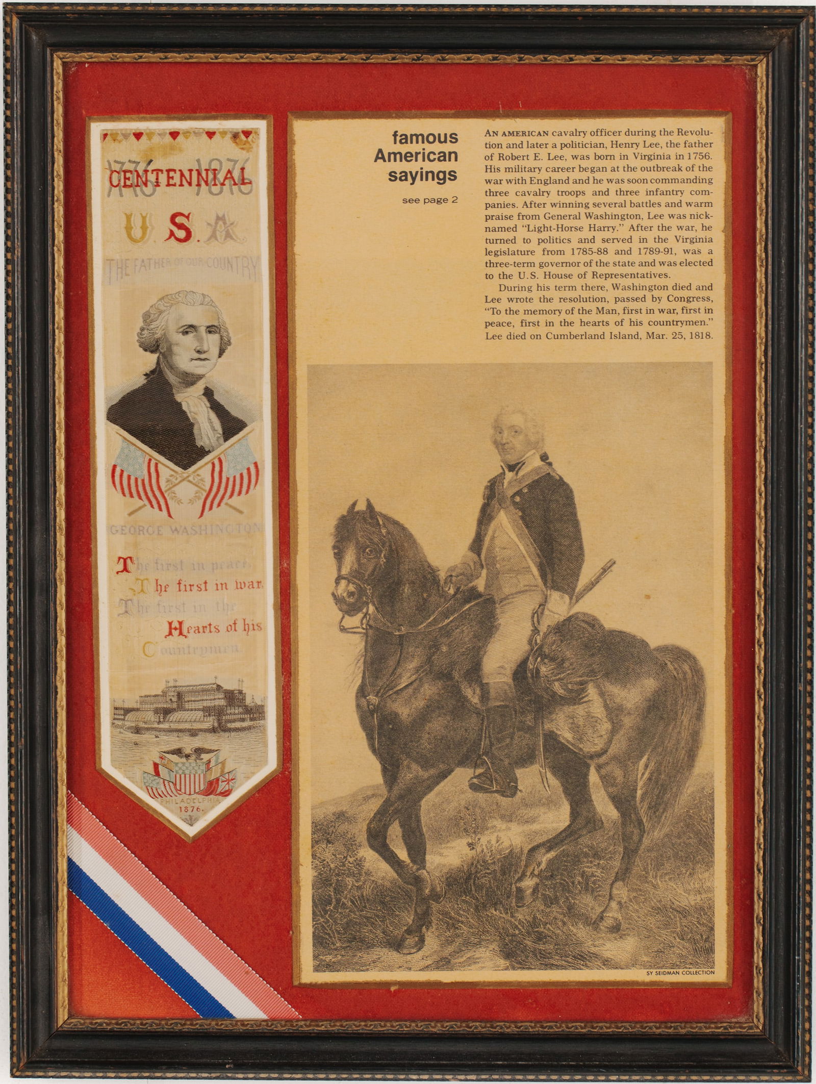 George Washington Centennial Silk Ribbon. (1 of 3)