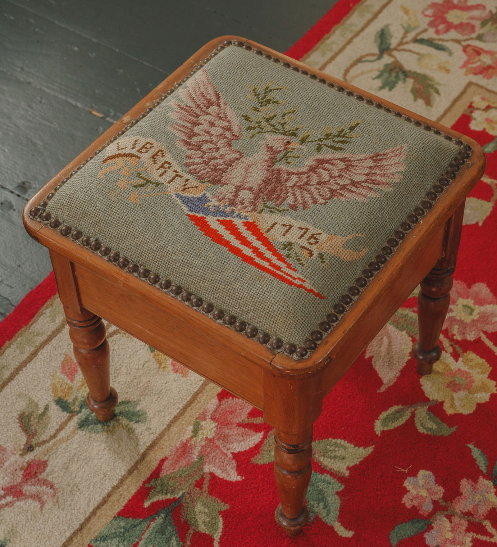 Bicentennial Needlepoint Stool. (1 of 4)