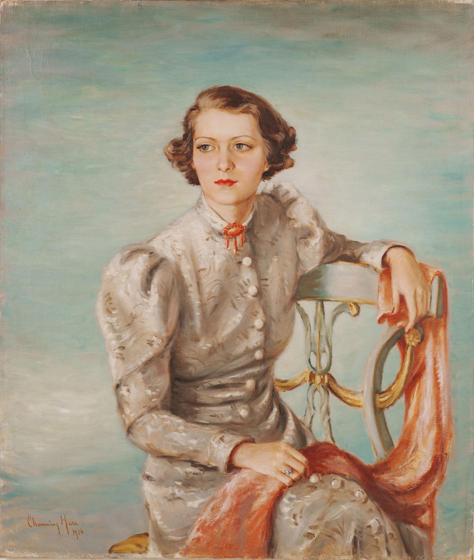 Channing Weir Hare (1899 - 1976). Portrait of a Seated Girl. (1 of 3)