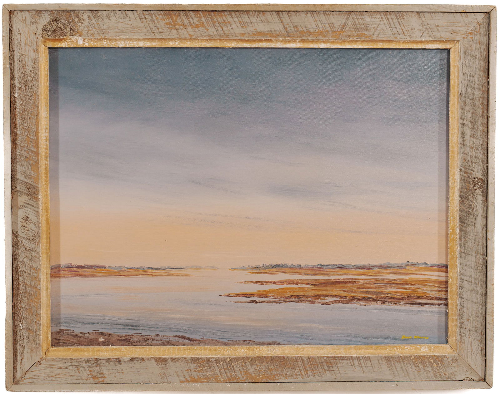 Hank (Henry) A. Walker (1919 - 1995). Oceanscape.: Framed oil on canvas, signed lower right. Frame 22.45 x 28.5 inches, sight 18 x 24 inches.