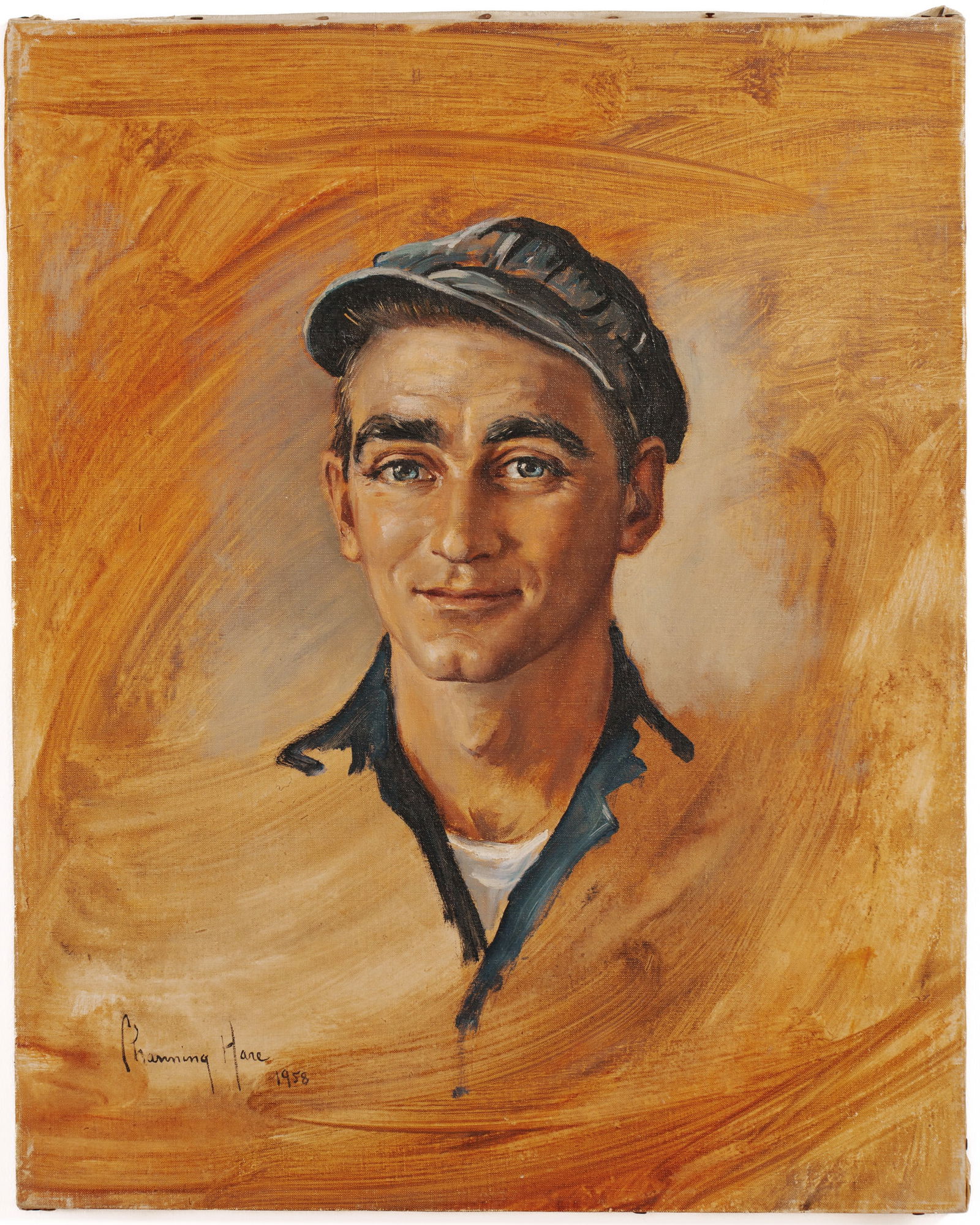 Channing Weir Hare (1899 - 1976). Portrait of a Man in a Hat. (1 of 3)