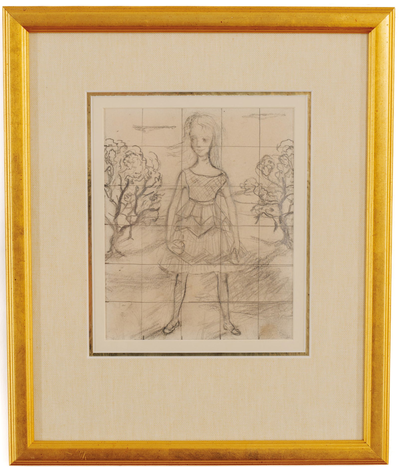 Stephen Hopkins Hensel (1921 - 1979). Sketch of a Girl.: Framed pencil on paper, unsigned. 7.25 x 6 inches, sight. Frame 14.5 x 12 inches.