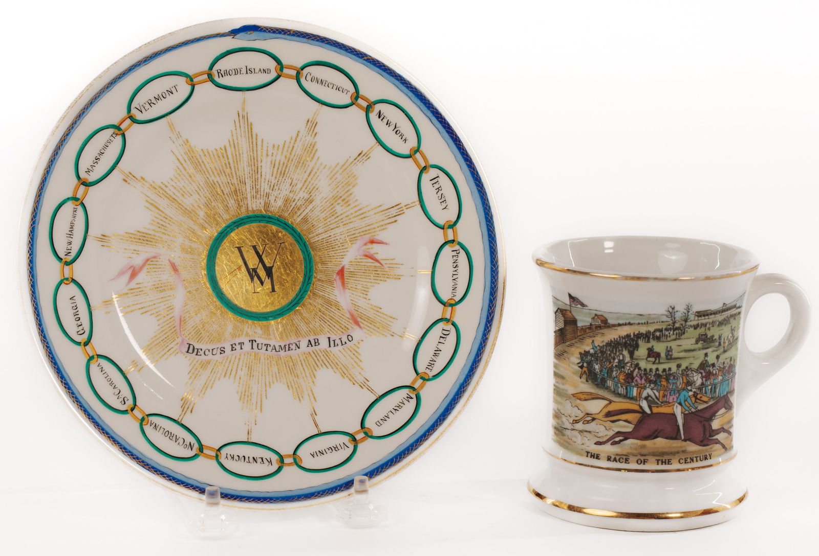 White House China Collection Plate and a Mustache Mug. (1 of 6)