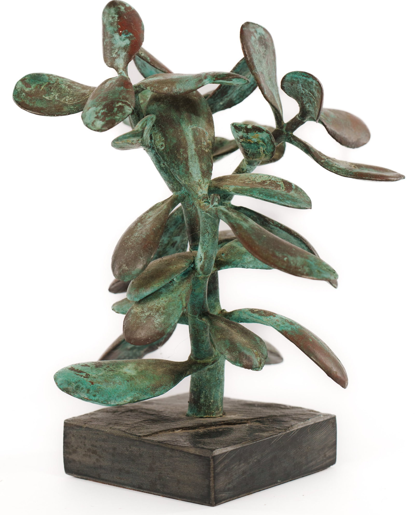 Brass Sculpture of a Plant.: Height 8 inches.