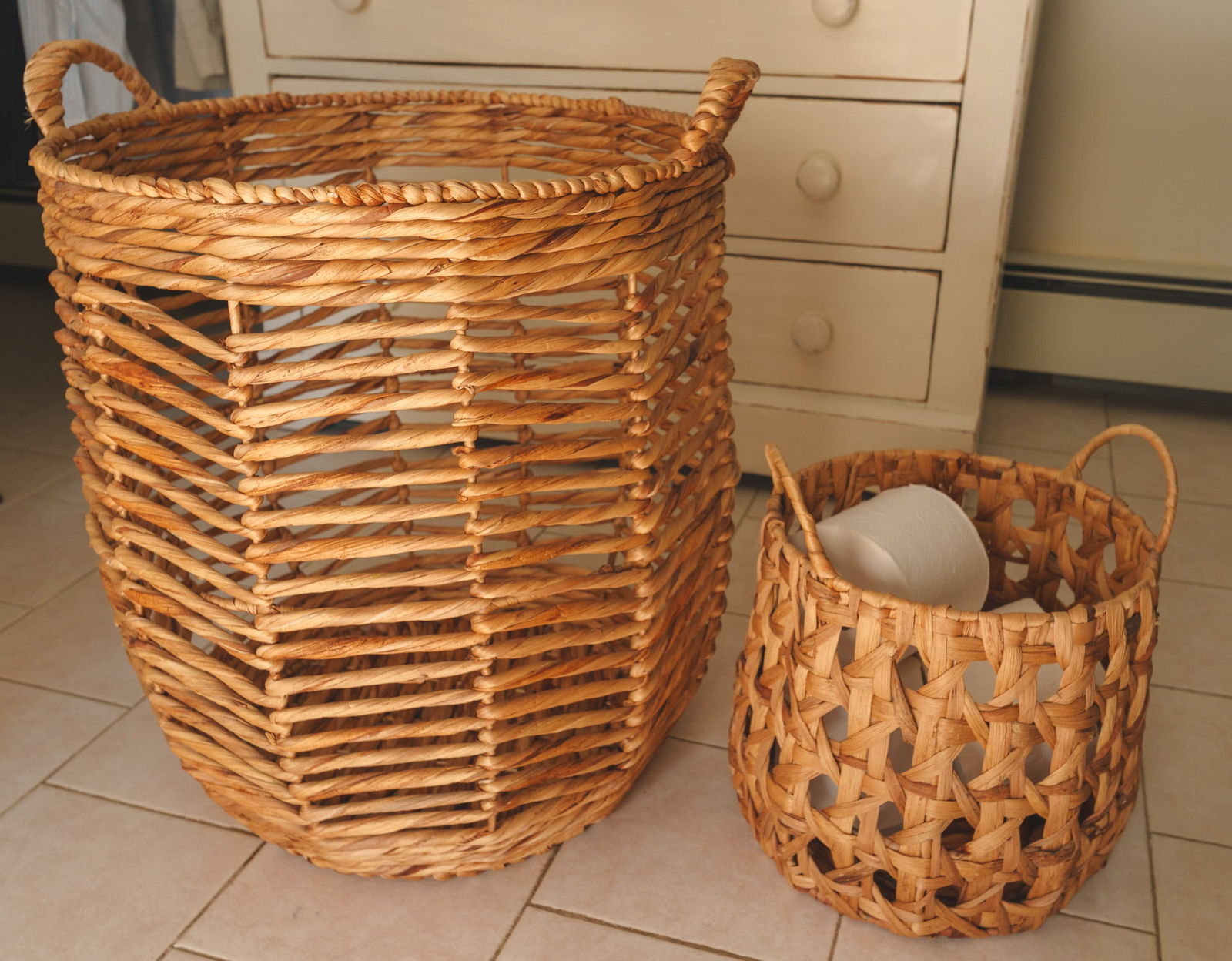 Two Woven Storage Baskets. (1 of 2)