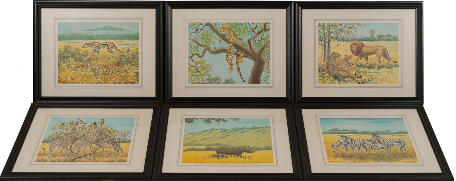 Charles Baskerville, Jr. (1896 - 1994). Six Prints of African Animals.: Pencil signed and numbered, each frame 16 x 20 inches.
