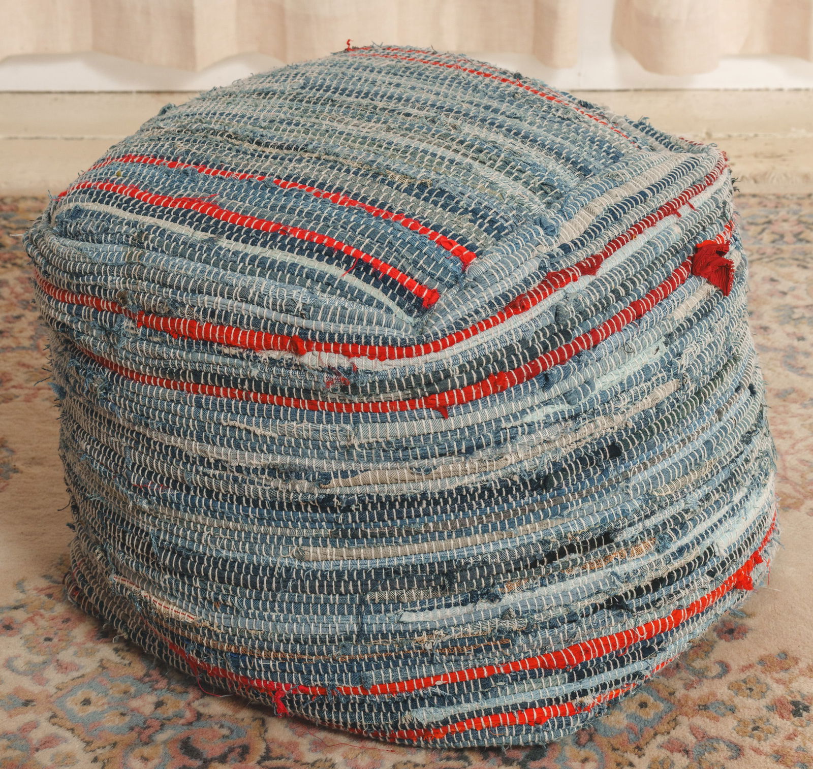 Denim Bean Bag Chair.: Diameter 21 inches.