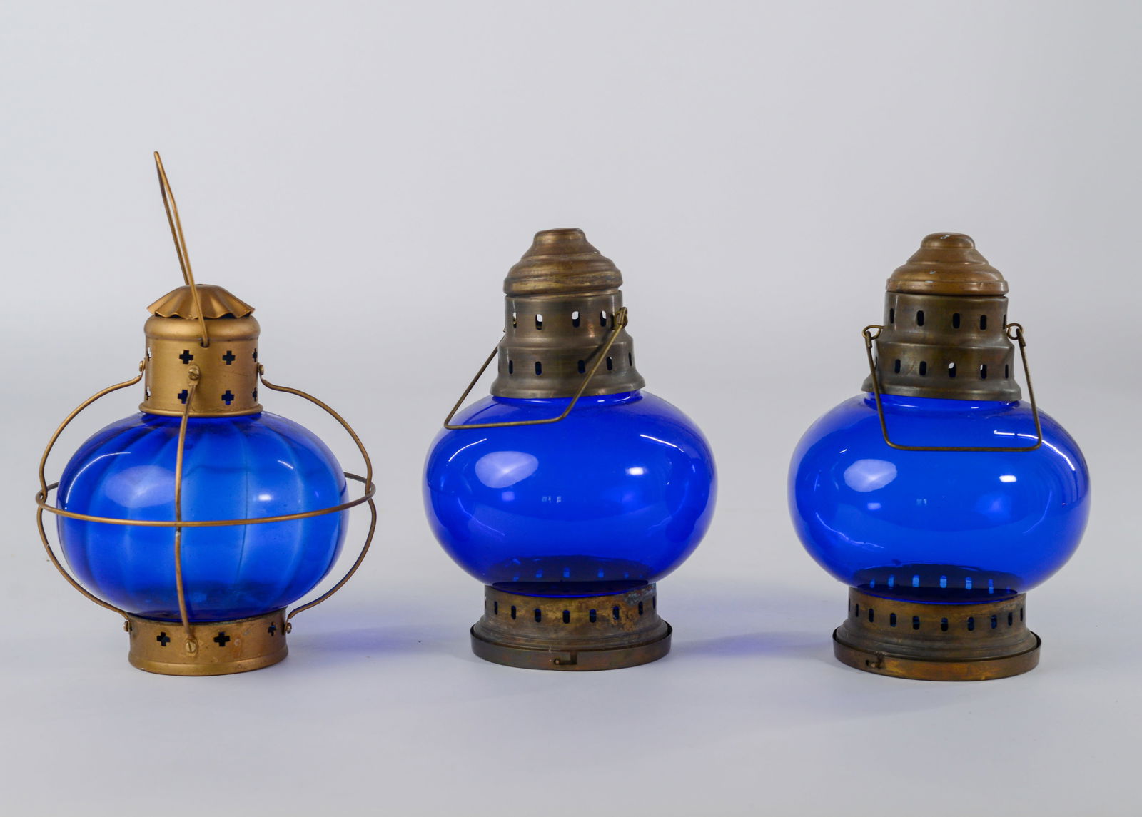 Three Cobalt Blue Lanterns. (1 of 3)