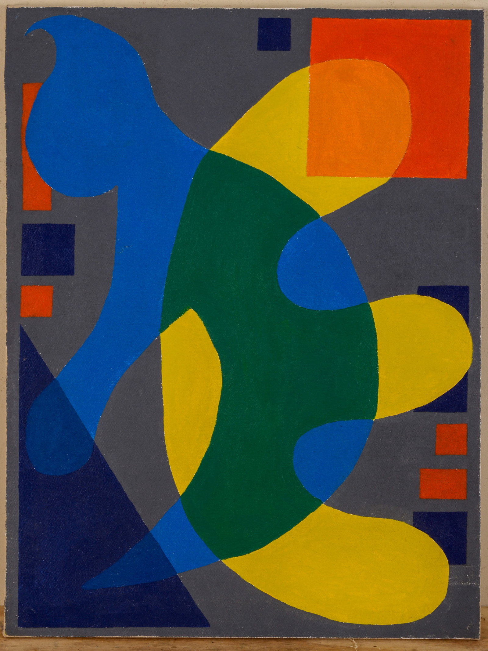 MID CENTURY COLOR FIELD PAINTING.: Acrylic on canvas, signed Yukiko on reverse, 18 x 24 inches.