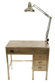 STAINLESS STEEL INDUSTRIAL DESK. (1 of 6)