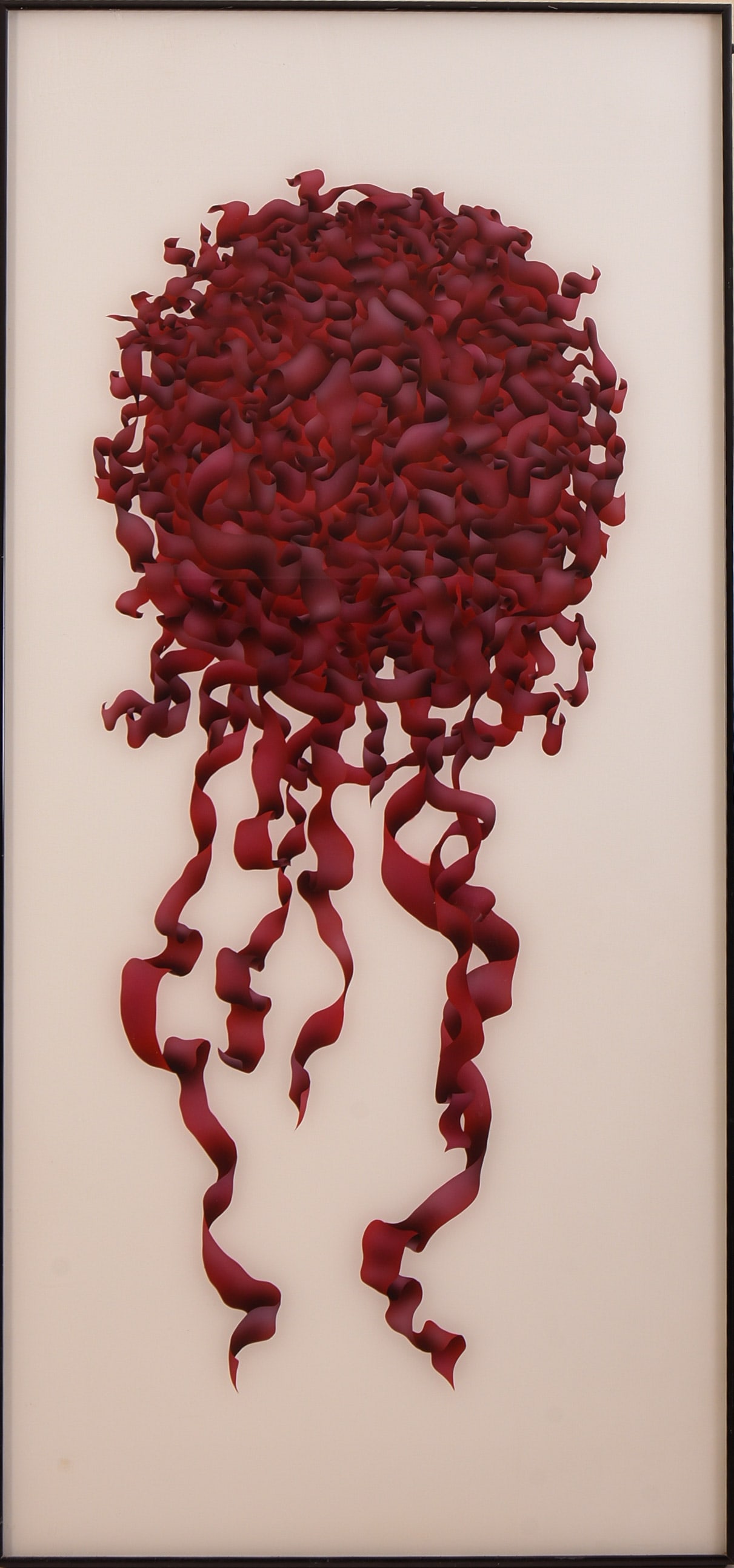 PAUL FRANK PINZARRONE (BORN 1951). UNTITLED.: Airbrush painting on lucite, framed, 51 x 24 inches, signed on verso.