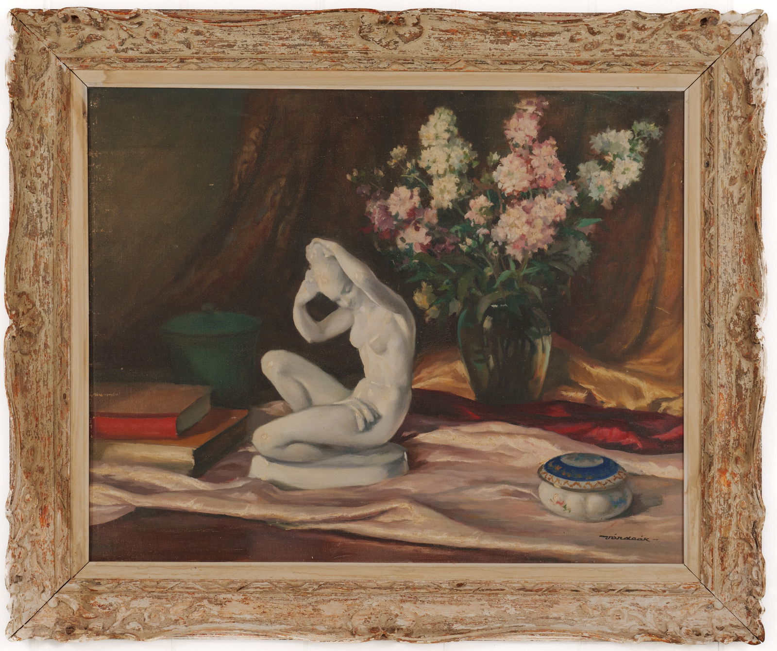 FERENC VARDEAK (1897 - 1971). STILL LIFE WITH SCULPTURE. (1 of 3)