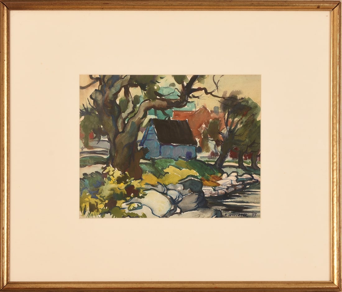 FREDERIC WHITAKER (1891 - 1980). CABIN IN THE WOODS. (1 of 3)