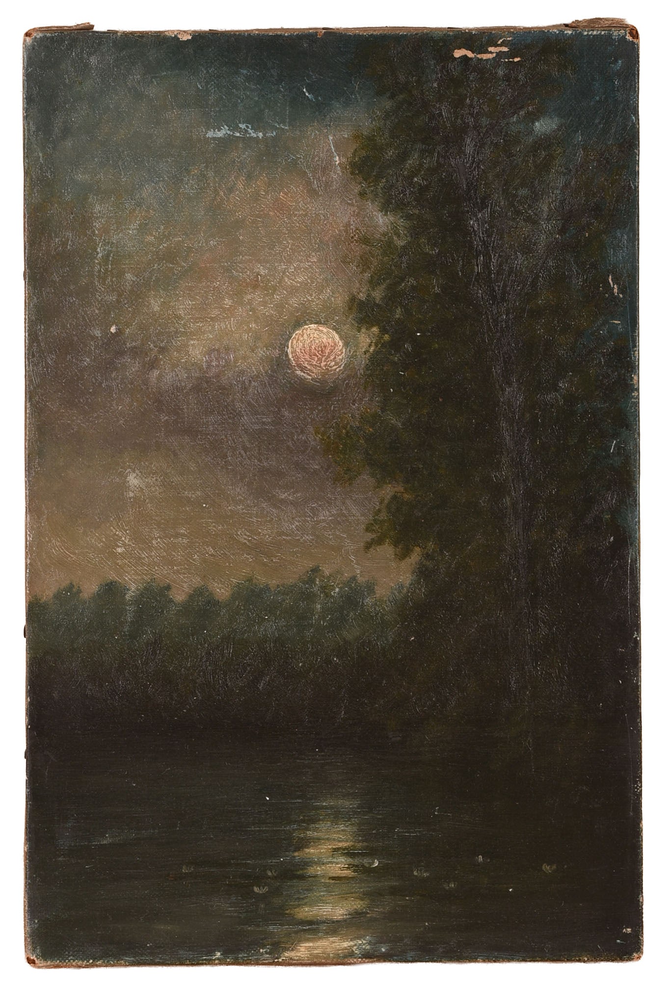 19TH CENTURY MOONLIT RIVER SCENE. (1 of 2)
