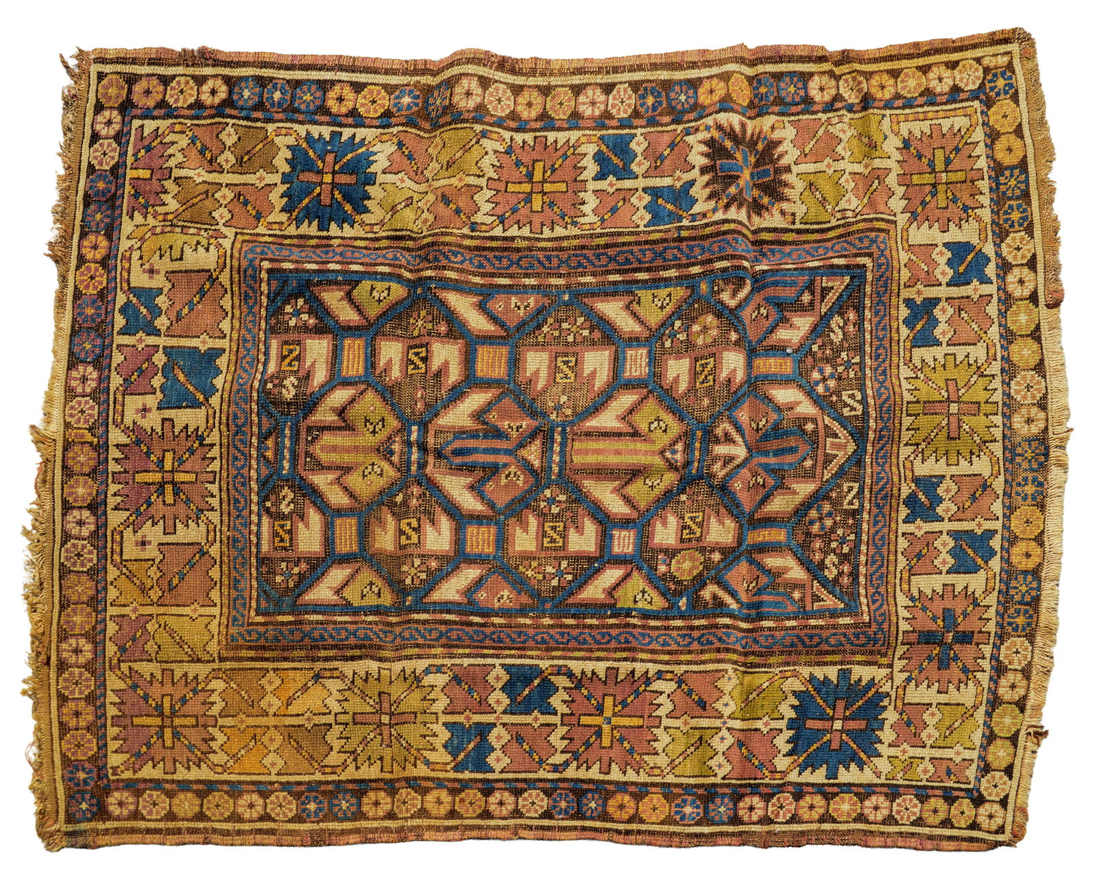 ANTIQUE HAND WOVEN ORIENTAL CARPET. (1 of 2)