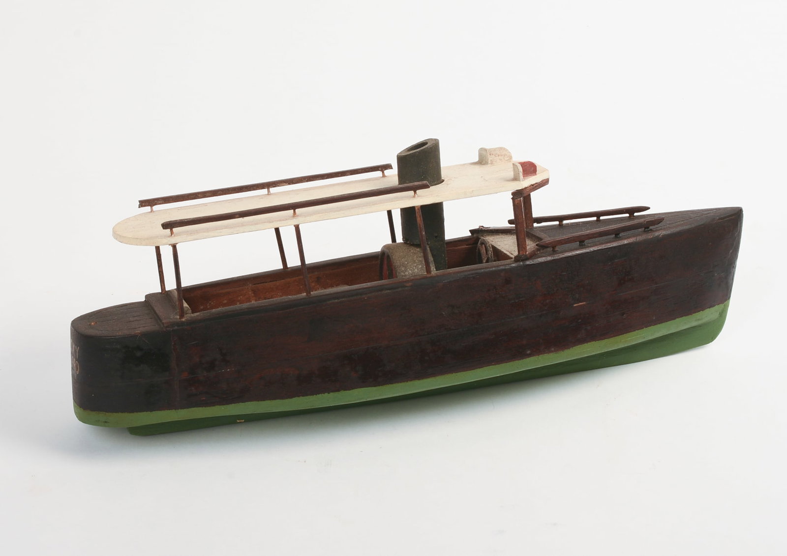 FOLK ART MODEL OF THE BOAT 'FOXY,' 1880.: Length 12 inches.