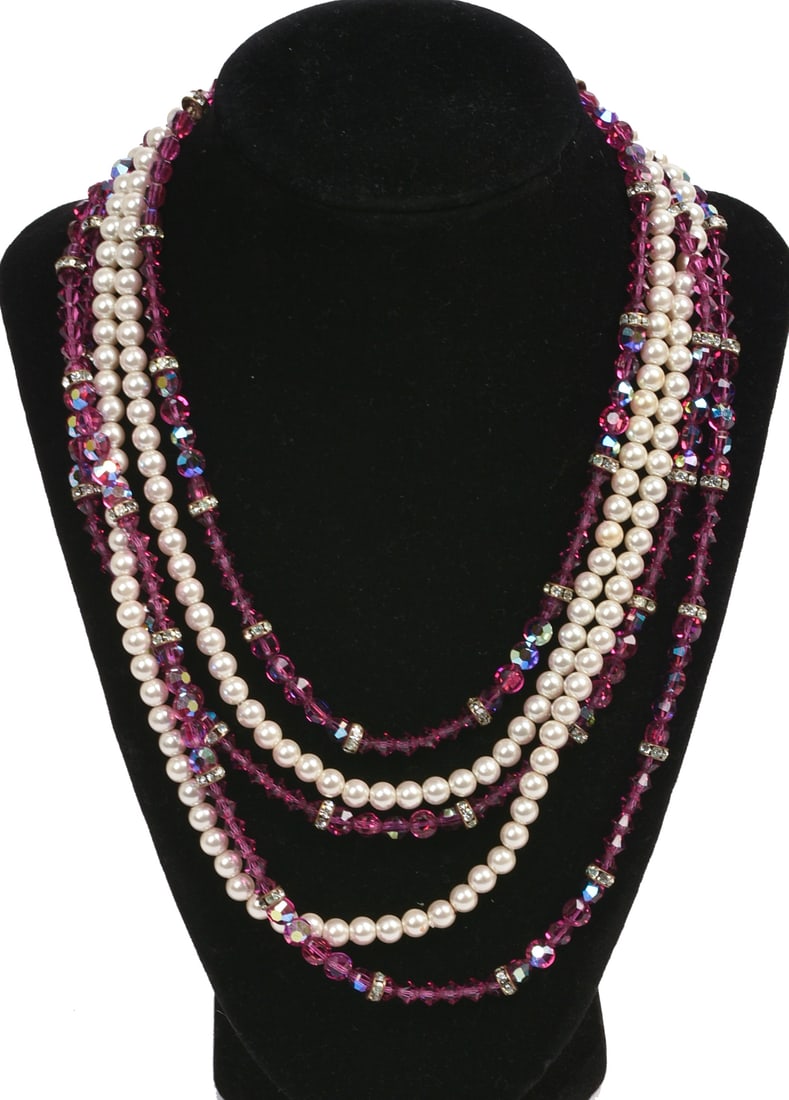 Costume Jewelry Necklace by Hobe, 1965.: Length 15 inches, good condition.